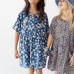 Zara Kids Floral Print Dress Pocket Buttons Size 7